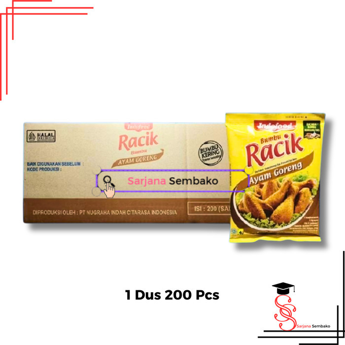 

Indofood Bumbu Racik Ayam Goreng - 1 Dus 200 Pcs