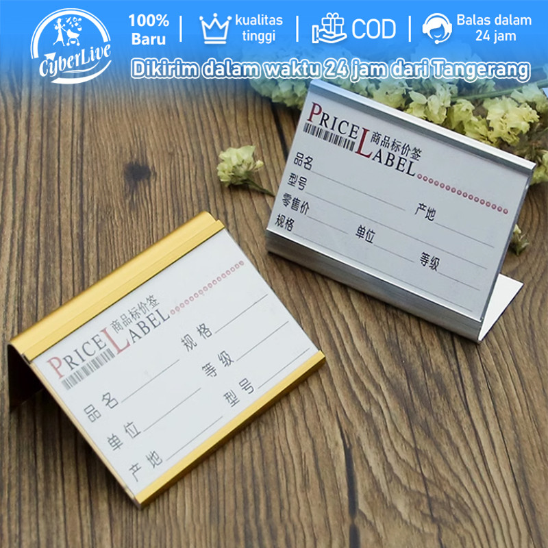 

Papan Nama Meja Bahan Aluminum Name Plate Holder Sliding Desk Sign Holder Stand Nomor Meja