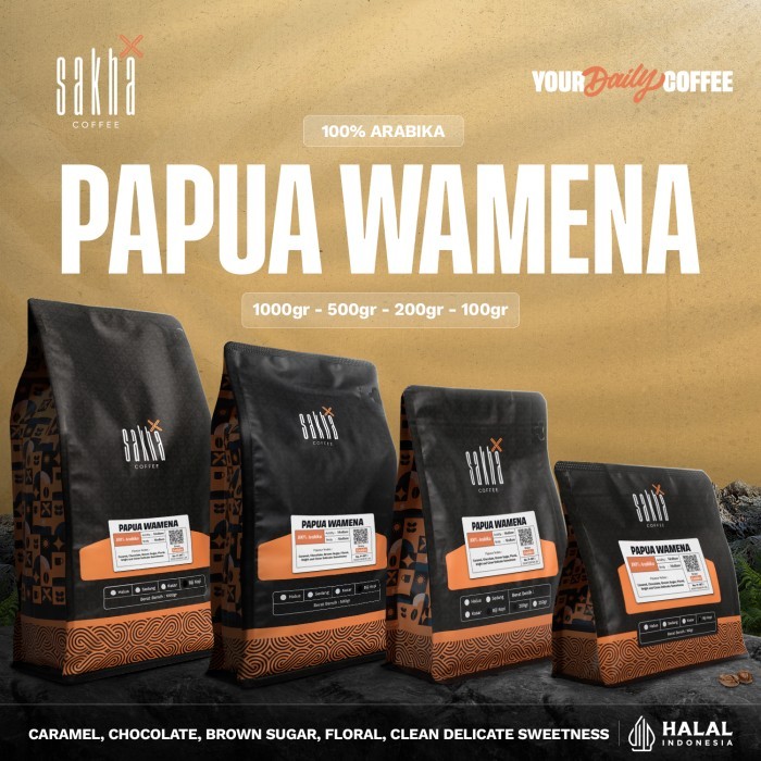 

GK Biji Kopi Bubuk Arabika Papua Wamena Arabica Coffee Beans Coffe Bean - 100 gram, Biji Kopi