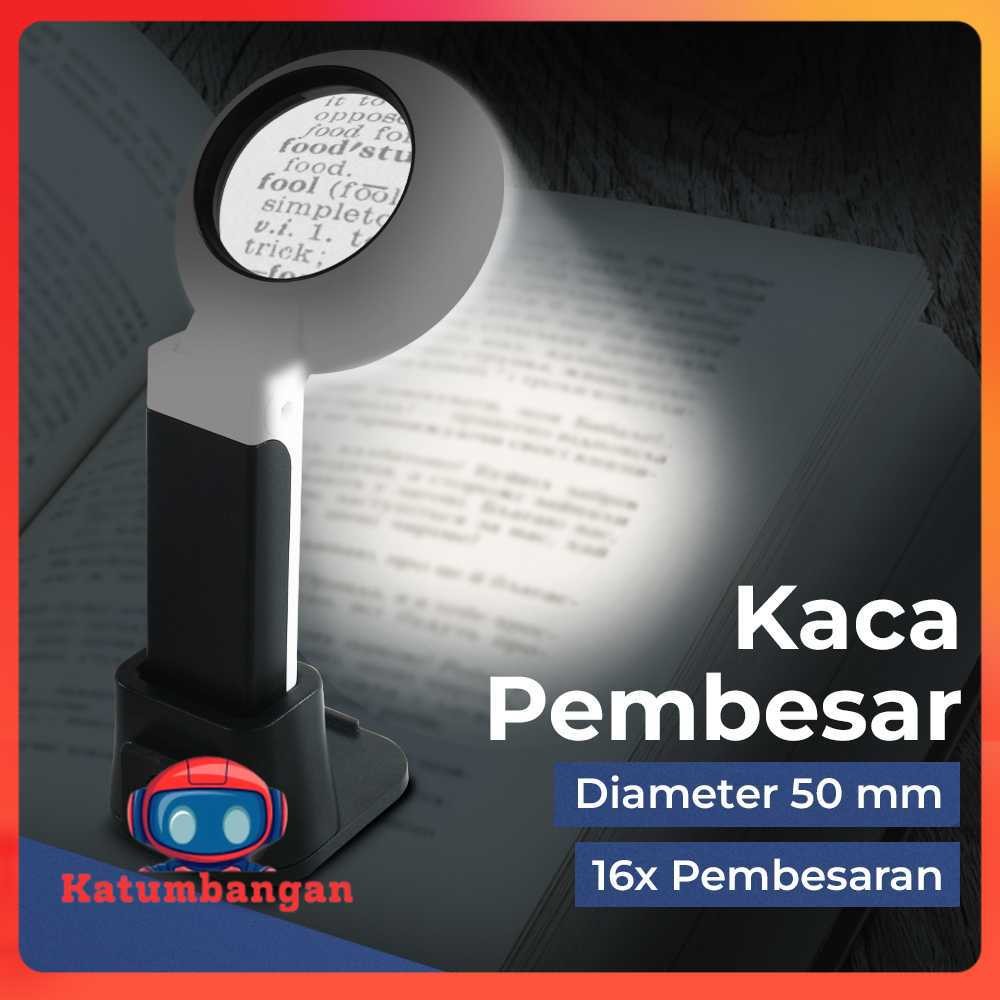 

NOF Kaca Pembesar Magnifying Lup with 12 LED 50mm 16X - TH-7020A