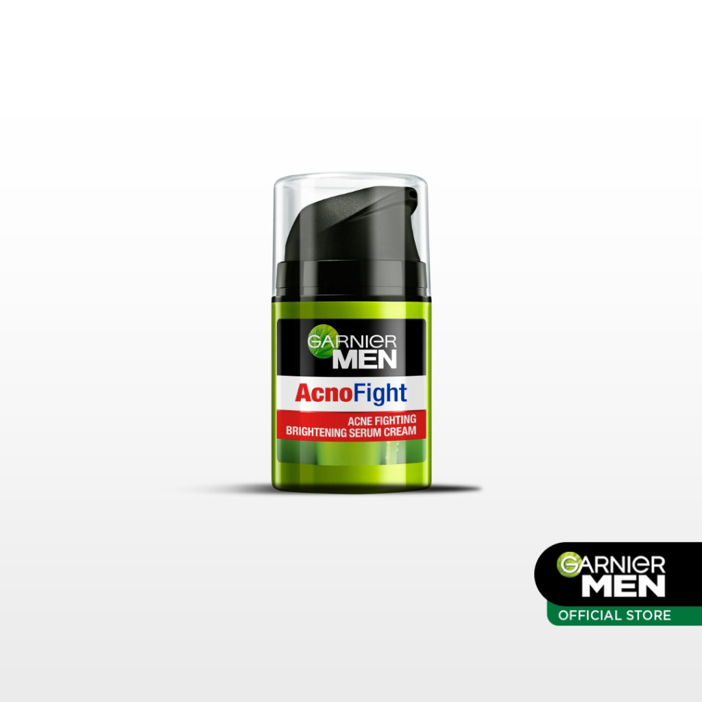 Garnier Men Acno Fight Acne Fighting Brightening Serum Cream Skin Care - 40ml | Contains Lemon Extra