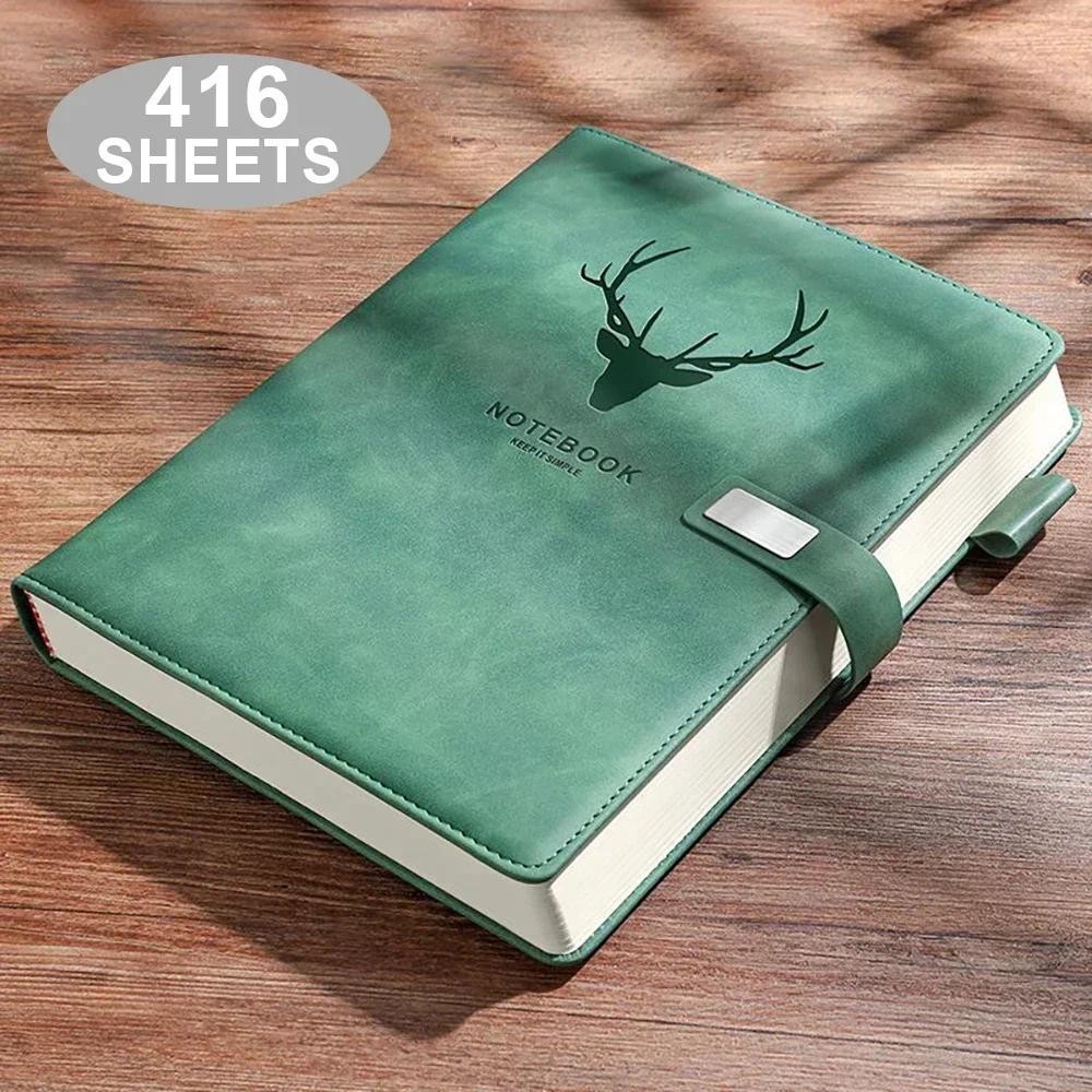 

Supplies School Leather Stationery Notepad Super Diary 80gms Office One Pages 416 Thick Deer Year Cover Business Notebook