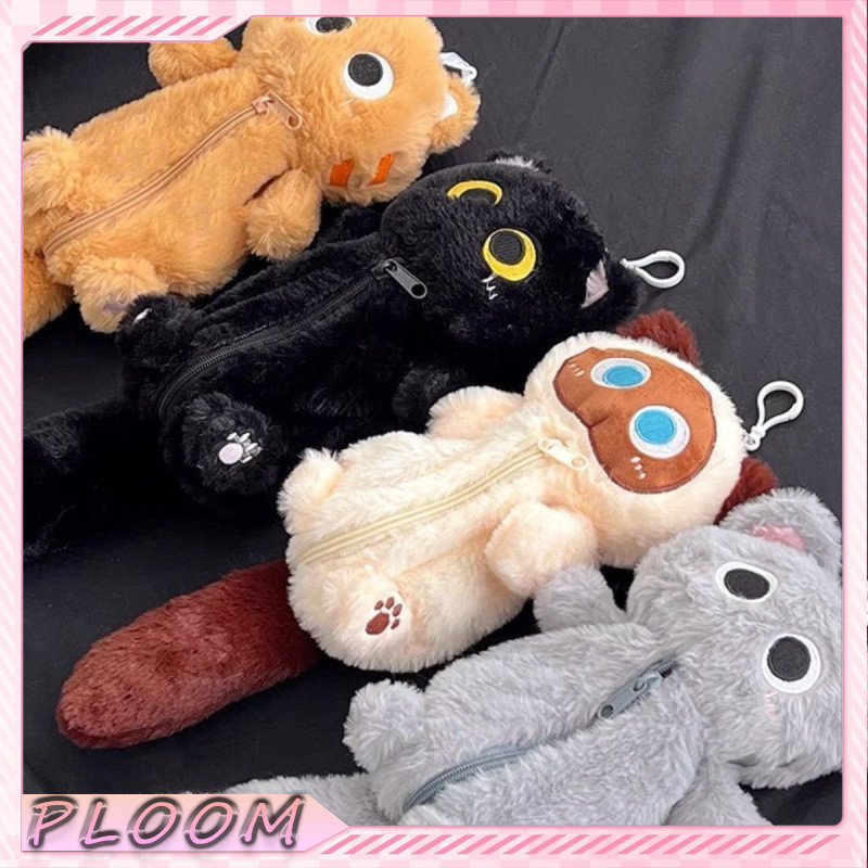 

[Ready Stock] Kotak pensil kucing bermata besar yang lucu, kotak pensil boneka mewah, tas alat tulis, tas alat tulis berkapasitas besar, tas penyimpanan alat tulis gaya Korea baru