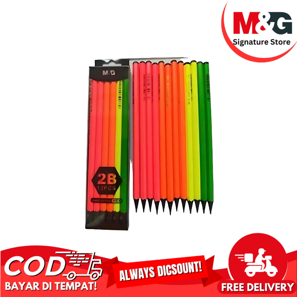 

Pensil 2B M&G #AWP357H2 Pencil Hexagonal Kayu Hitam - SATUAN- SHSNP