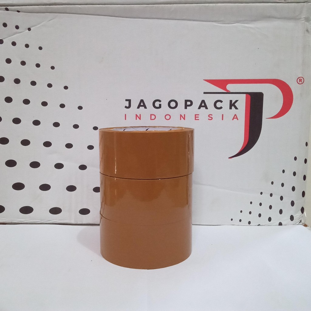 

3 PCS - Lakban Coklat Jago Pack Indonesian 45 mm x 90 Yard - Super Rekat Dan Berkualitass