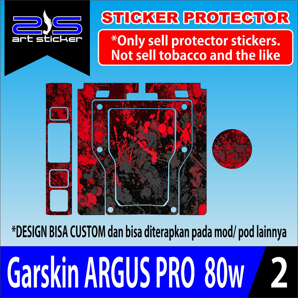 SKIN Sticker Garskin Argus Pro 80w Red Black