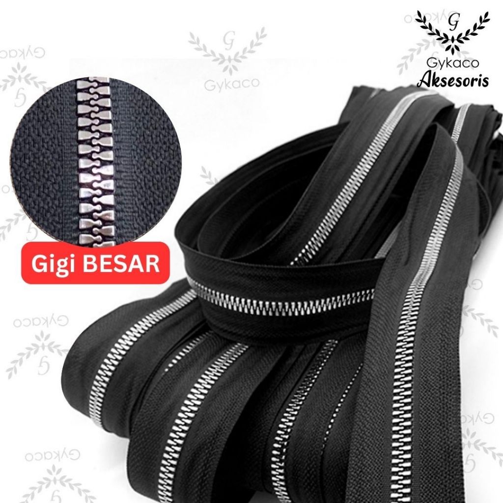 Daun Resleting BESI (2 Arah - GIGI BESAR) BESI No. 5B Nekel - Aksesoris Tas (IMPORT)