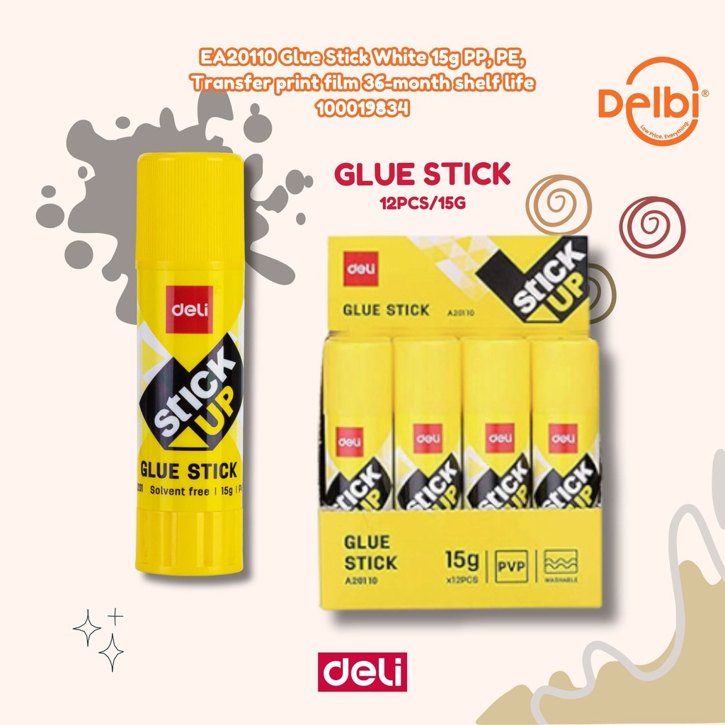 

Deli Lem Stick Super Kuat PVP, Cepat Kering, Tidak Beracun, Dapat Dicuci EA20110 Glue Stick White 15g PP, PE, Transfer print film 36-month shelf life