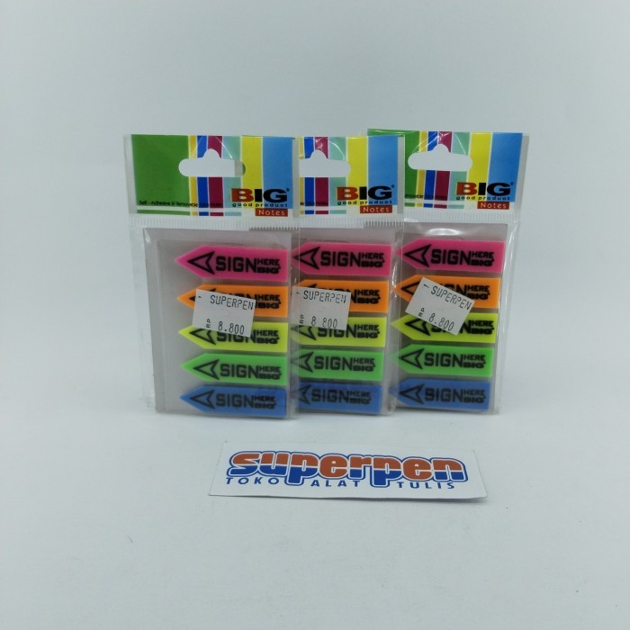 Post It Sign Here Big 5 Warna