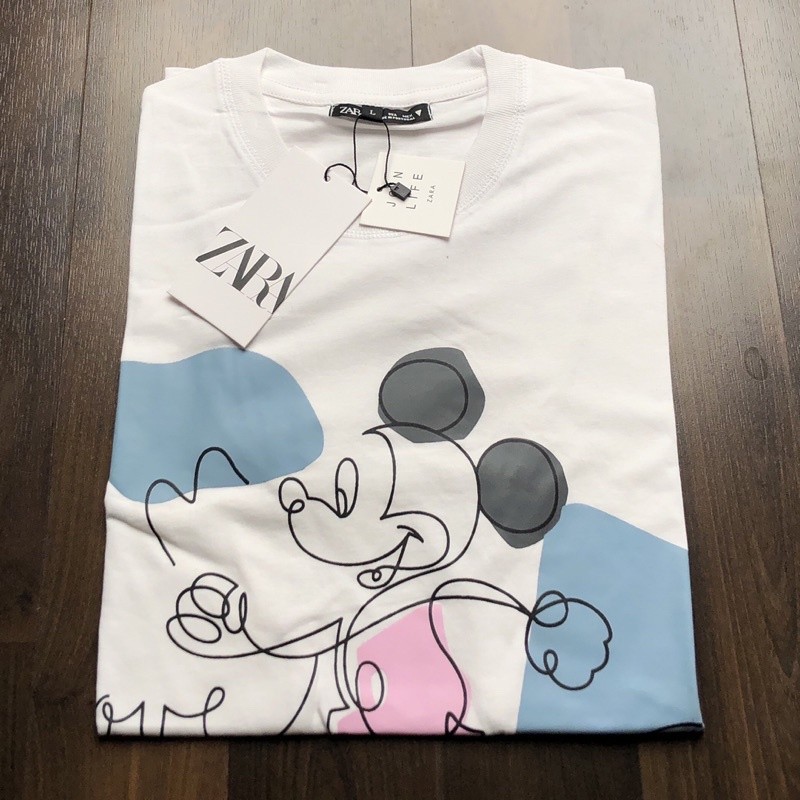 Kaos ZARA - Your Self Mickeymouse Putih fulltag + Label premium tshirt Pria Wanita import Termuraj