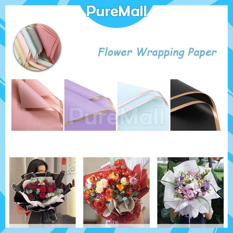 

Flower Wrapping Cellophane List Gold / 20 Lembar Flower Wrapping Paper