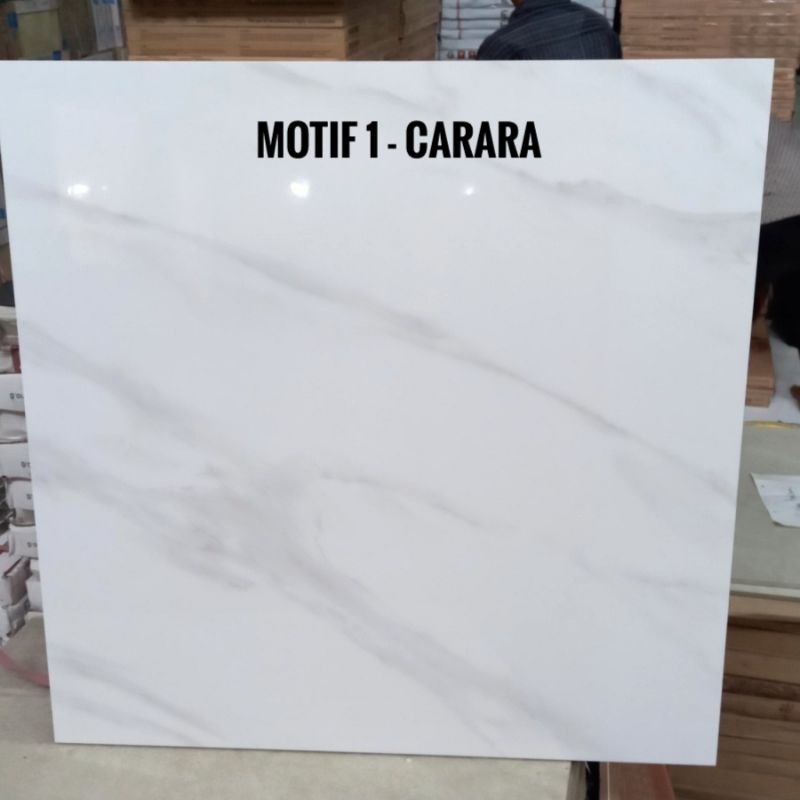 nr37uh GRANIT LANTAI 60x60 PUTIH MOTIF MARMER CARARA MARBLE HARGA PERDUS - HABITAT