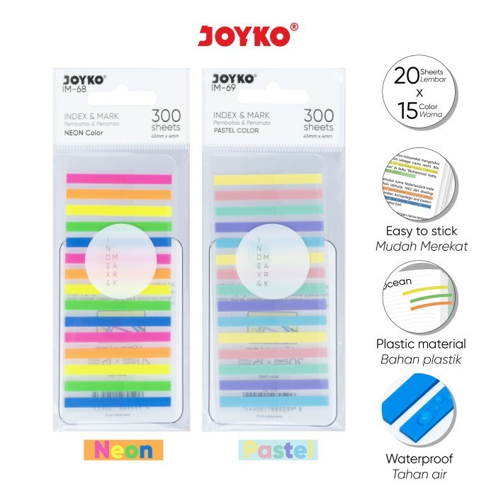 

Index Mark Penanda Pembatas Joyko 300 Sheets IM-68 IM-69 Plastik