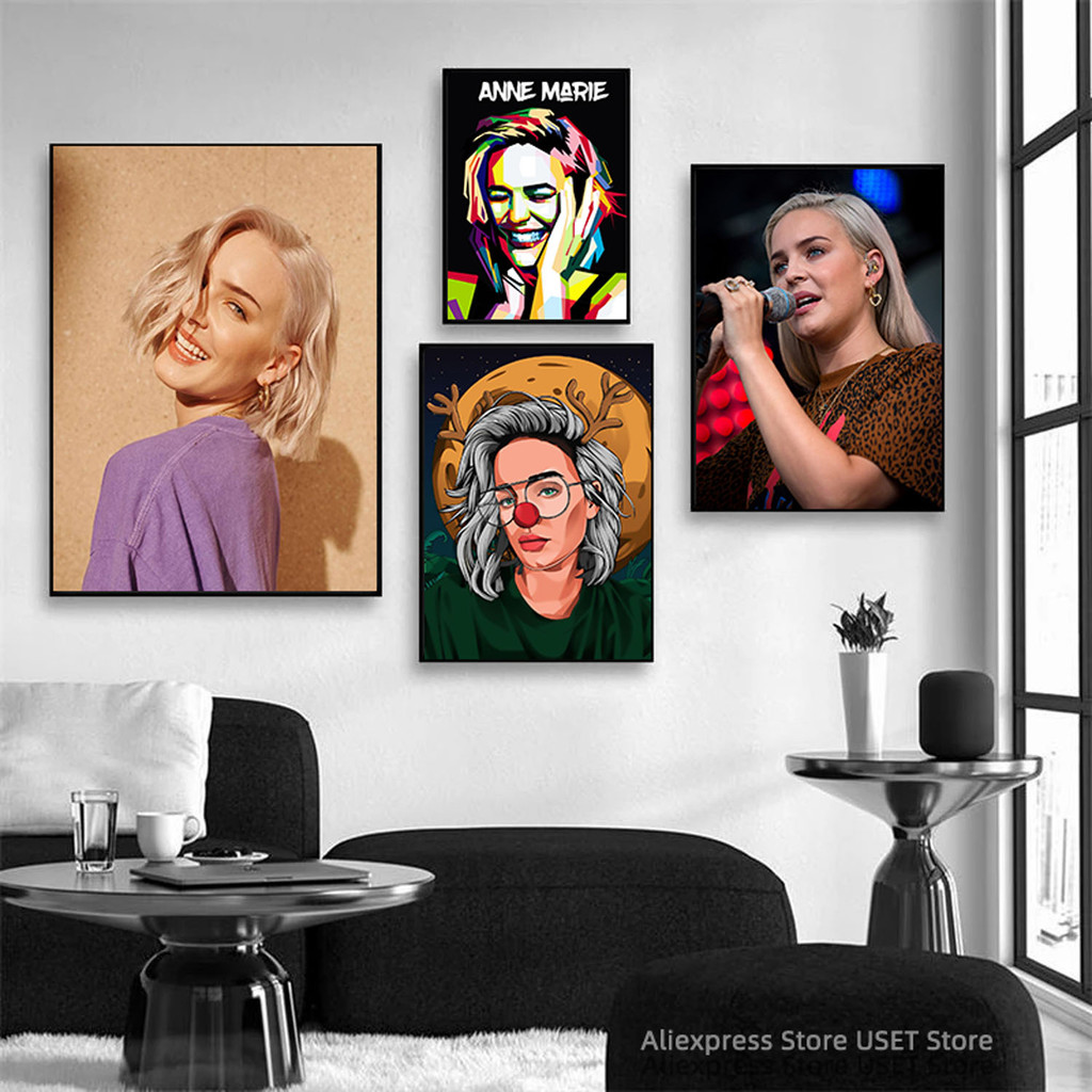 

Anne Marie ,Singer Band Cover Album Music Star Canvas Posters and Prints Canvases Painting Home Decoration