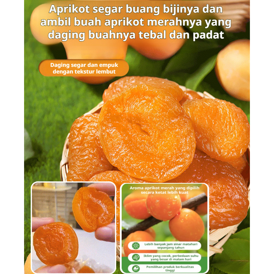 

【Tanpa Inti】Aprikot Kering (250/100g)Premium Apricot Kering Organic Paradise/ Rendah Gula Aprikot Dikeringkan Camilan/ Kacang Almond Merah Kering【Beli 1 Gratis 1】