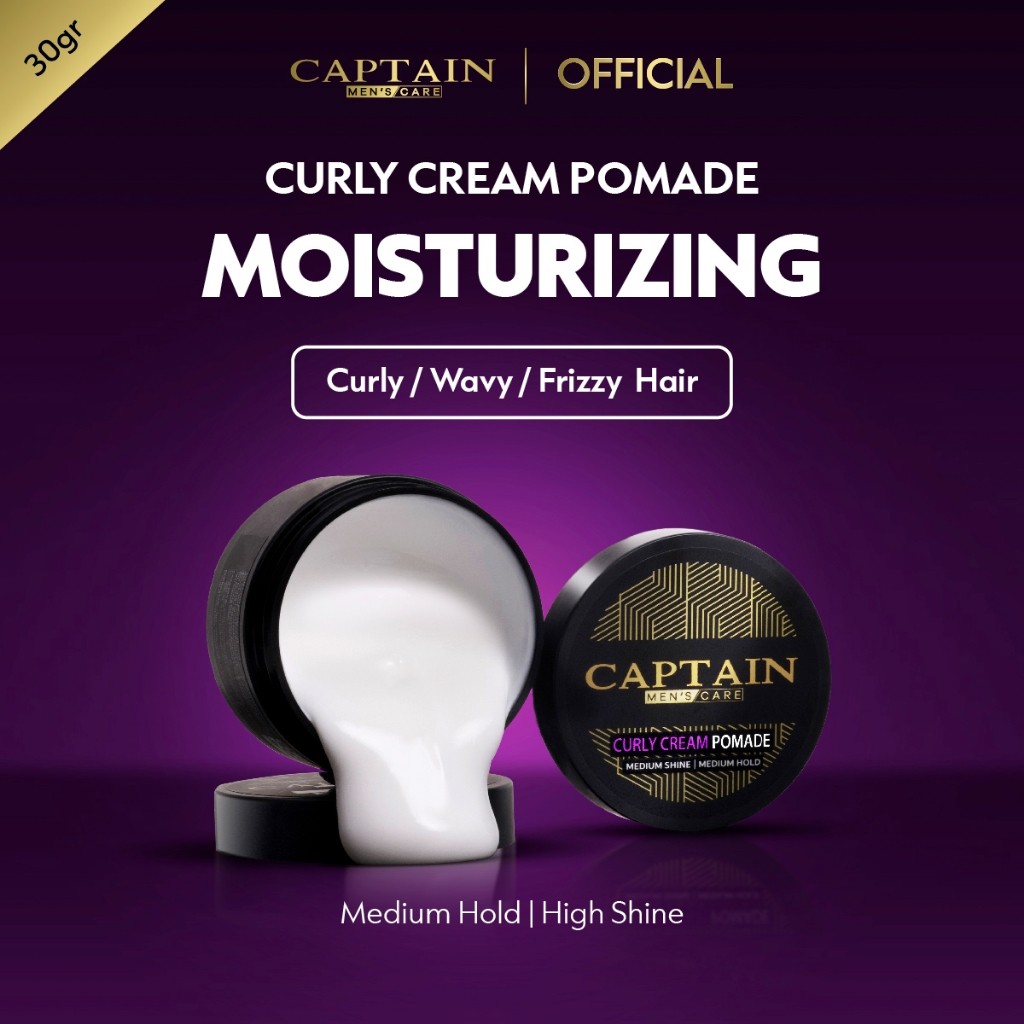 [Travel Size] Captain Men's Care Curly Cream Pomade 30gr Captain Men Barbershop