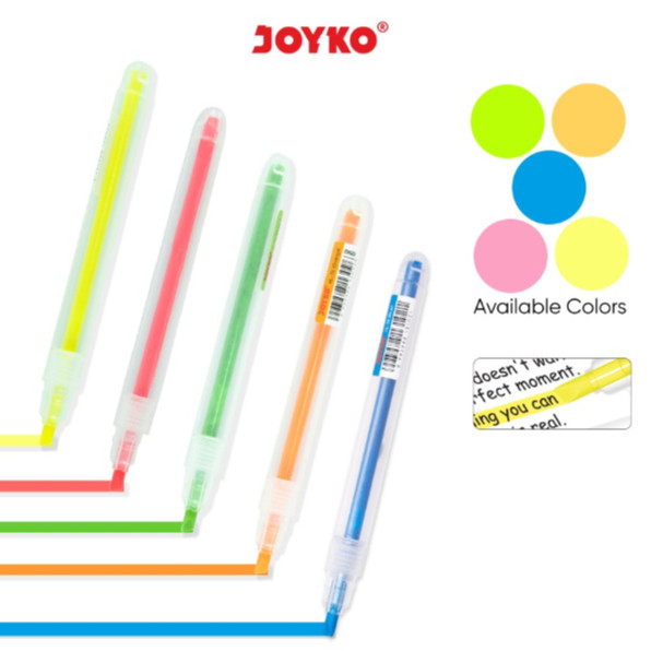 

( StaWorld / DAPAT 1 Highlighter ) Highliter Penanda Highlighter Joyko Bentuk Bolpen Pulpen Pen Warna Bagus Cerah