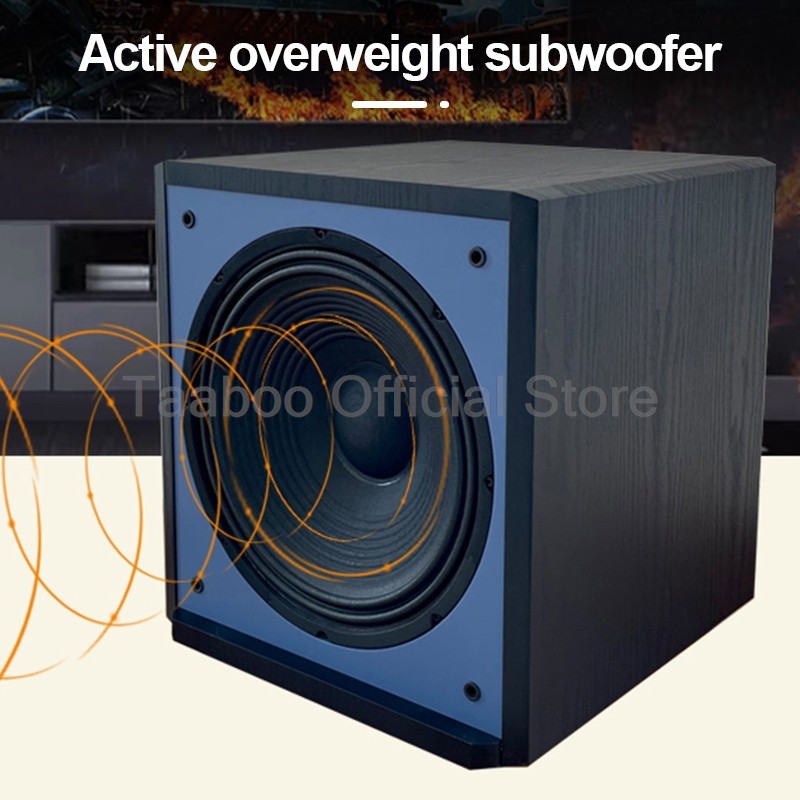 10/12 Inch Active Subwoofer Speaker High Power HiFi Fever Wooden Subwoofer Home Theater Audio Sound 