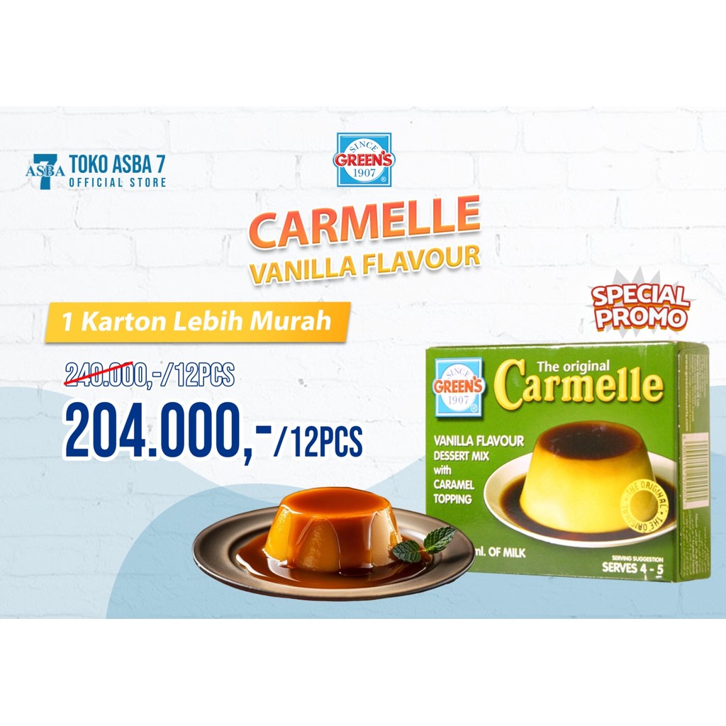 GREENS CARMELLE VANILLA 70G/1 pack 12 pcs