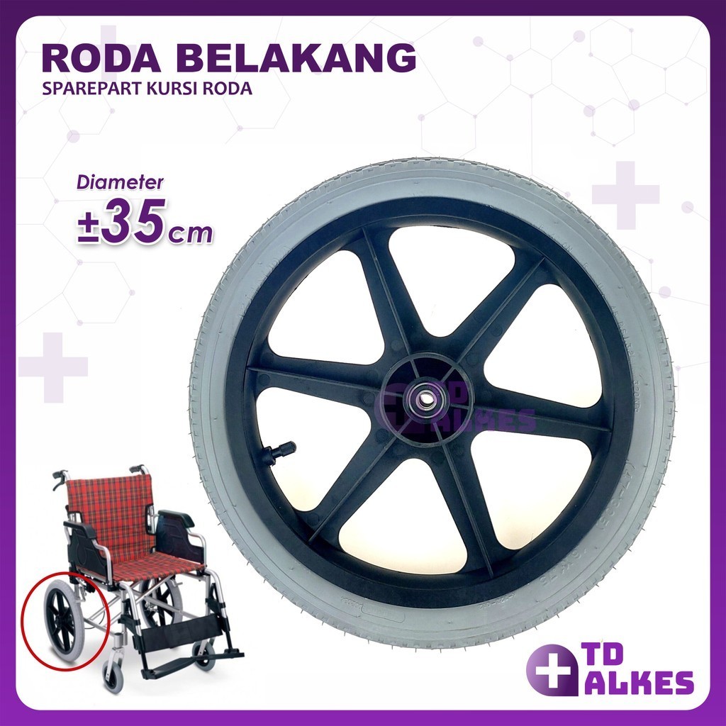 Roda Belakang Kursi Roda FS907 Sparepart Suku Cadang Wheelchair