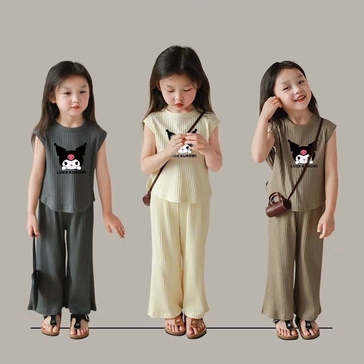 Setelan Baju Pendek Celana Panjang Kuromi Pakaian Anak Perempuan Lucu Kieskids sh kies