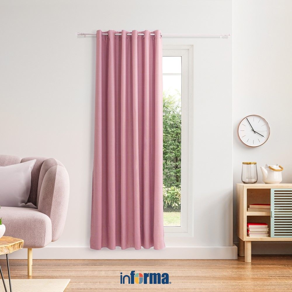 Informa 210x240 cm Marshmallow Gorden - Ungu Pale Mauve Tirai Kerai Hordeng Kain Penghalang Cahaya J