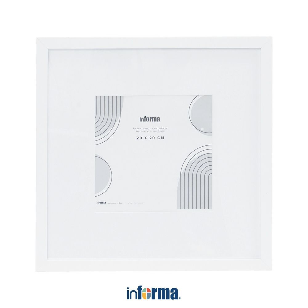 Informa 36X36 cm Bingkai Foto Dinding - Putih Pigura Aesthetic Frame Tempat Foto Pajangan Dekorasi R
