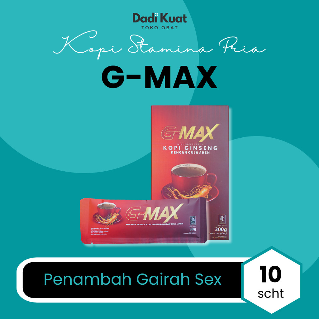 

Kopi Stamina Pria Kuat Tahan Lama G-MAX Kopi Ginseng 1 Box 10 Sachet