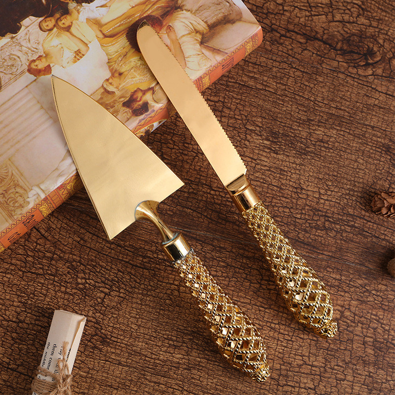 2Pcs Cake Knife Dinner Knife and Shovel Pizza Bread Knife Wedding Supplies Cake Knife Triangle Bread