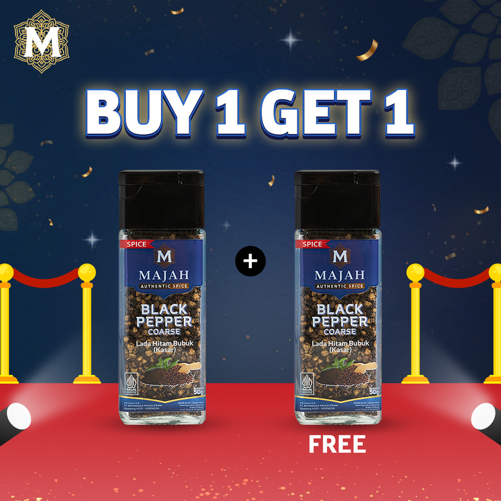 

BUY 1 GET 1 - MAJAH - Lada Hitam Bubuk (Kasar) 50g