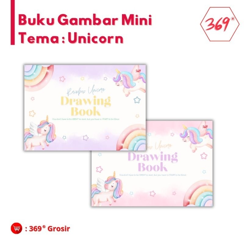 

369 - Buku Gambar Anak Mini / Children Mini Drawing Book isi 10 Lembar - UNICORN