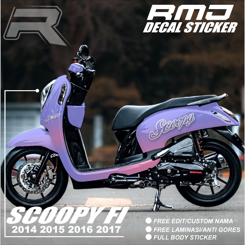 Stiker Decal Motor Scoopy 2013 2014 2015 2016 Full Body - Sticker Scoopy Full Blok Variasi Skotlet D