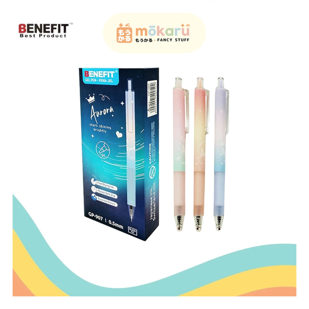 

Benefit Gel Pen AURORA GP-907 0.5mm Pulpen Gel Body Warna Gradasi Murah