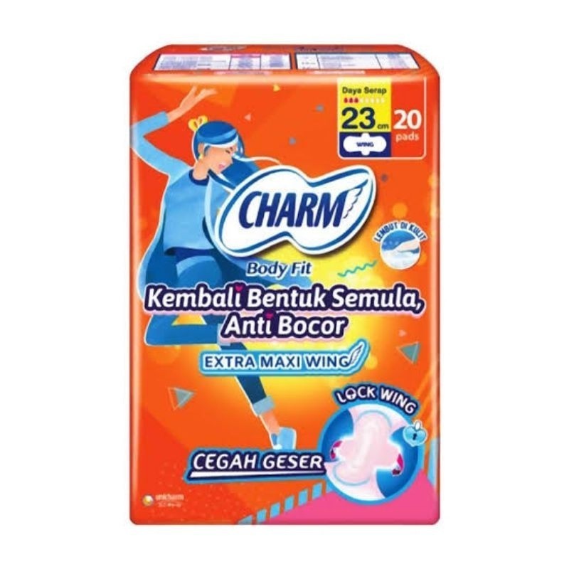 Charm Body Fit Extra Maxi Wings 23cm Pembalut Isi 20 - AMR