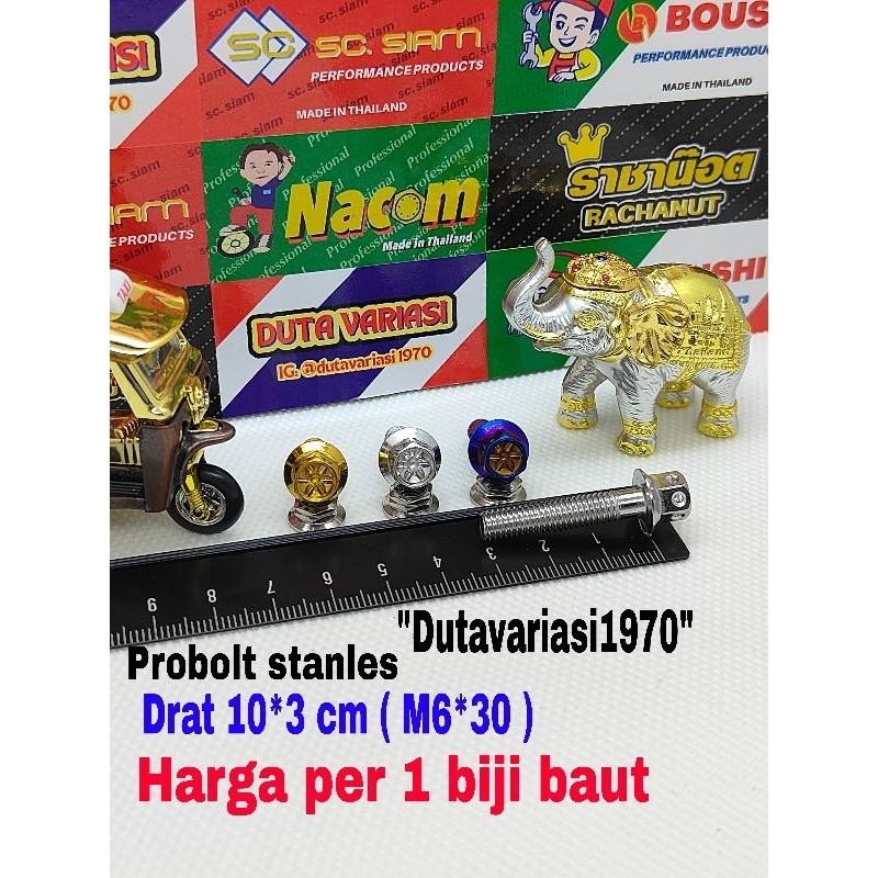 Baut probolt stanles drat 10 x 3 cm / M6 x 30 THAILAND PROBOLT
