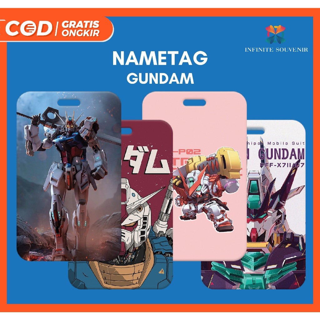 

(N009) Nametag Mobile Suit Gundam Tanpa Tali / Card Holder Anime / ID Card Gundam / Tempat Kartu