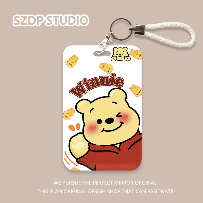 

ID CARD Pola beruang madu kartun Korea, penutup pelindung gantungan kunci terintegrasi kawaii lucu, penutup pelindung kartu bank, kartu ID, penutup pelindung kartu bus