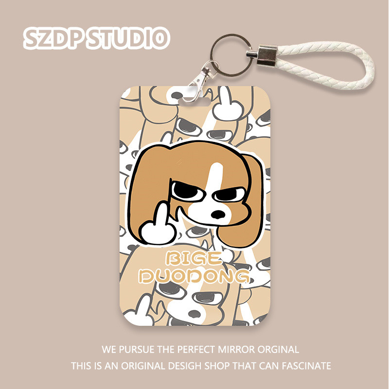 

ID CARD Penutup pelindung gantungan kunci terintegrasi kawaii lucu pola anak anjing jari tengah kartun Korea penutup pelindung kartu bank penutup pelindung kartu bus kartu ID