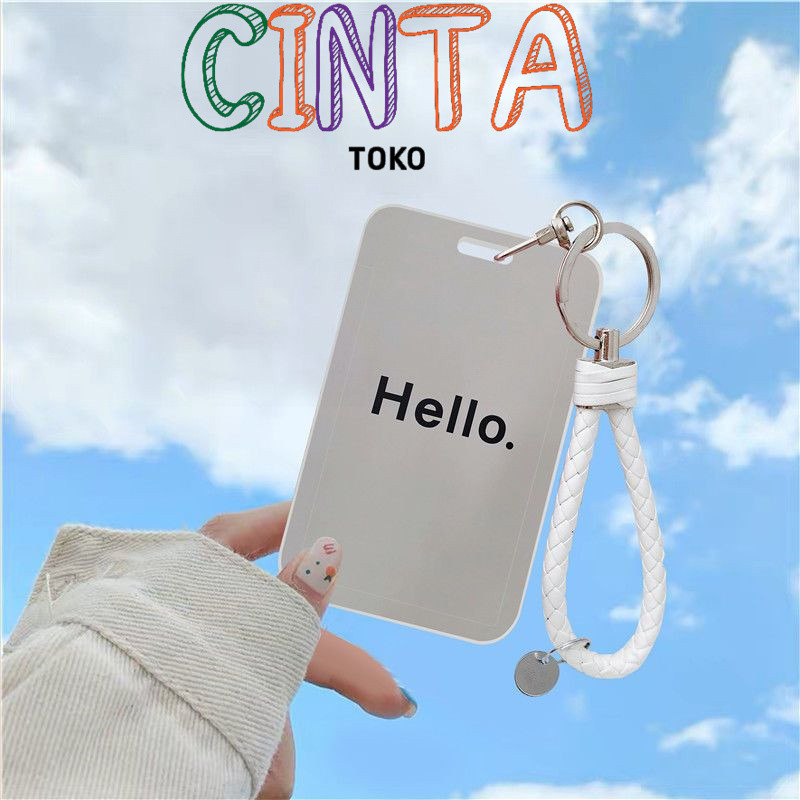 

Creative simple English bus card protective cover student meal card campus access control subway door card cover key chain female