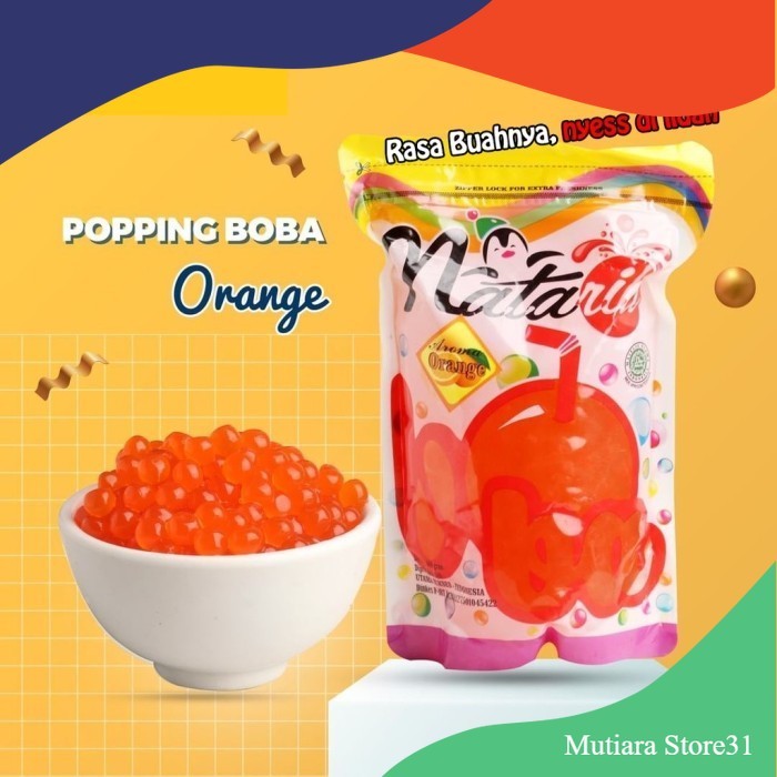 

popping boba pecah sirup 500gr - jeruk
