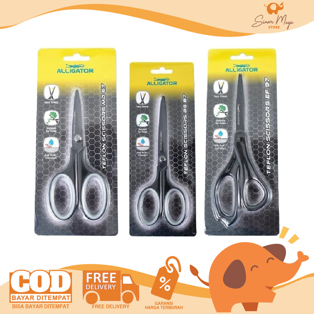 

ALLIGATOR Teflon Scissors - Gunting Makanan Multifungsi Anti Karat Murah