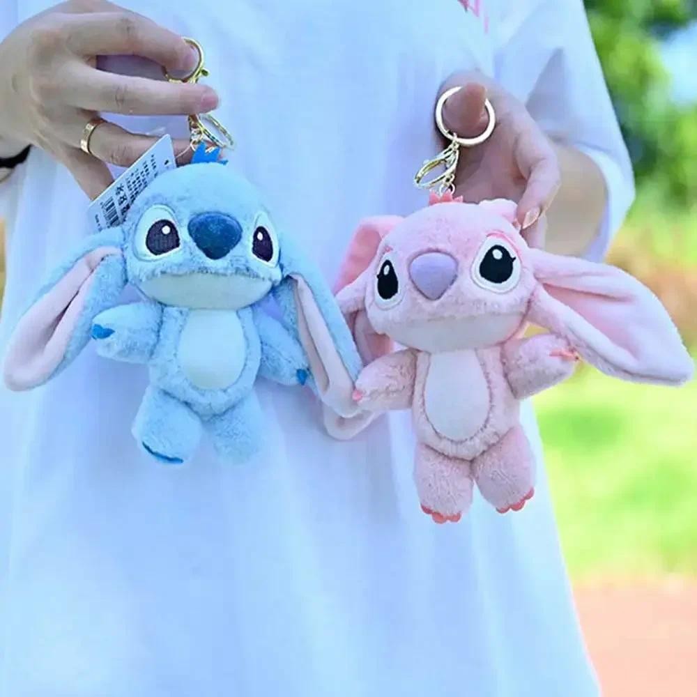 

Disney Kawaii Stitch Plush Keychain Toy Lovely Lilo & Stitch Doll Angel Plushies Cute Stuffed Bag Pendant Girls Birthday Gift