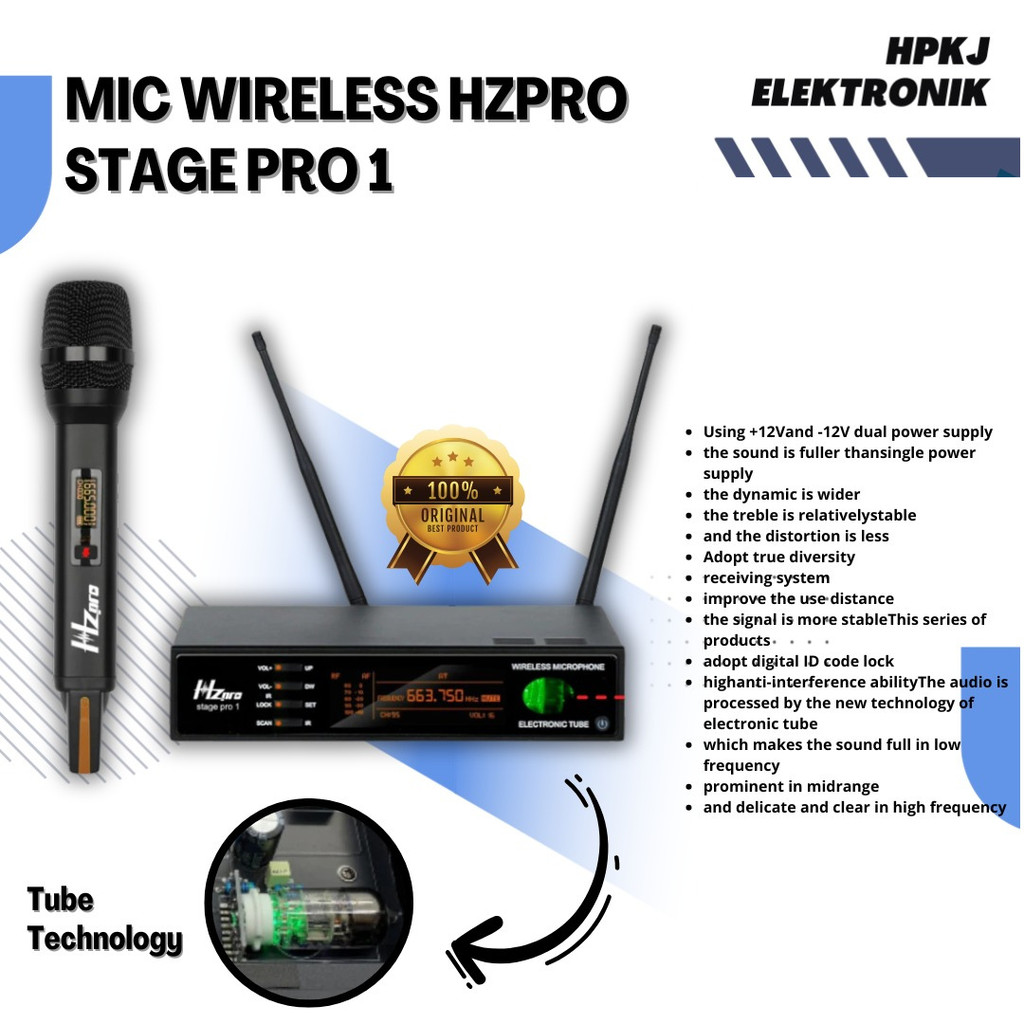 MIC WIRELESS HZ PRO STAGE PRO 1 ORIGINAL Microphone wireless hz pro stage pro-1