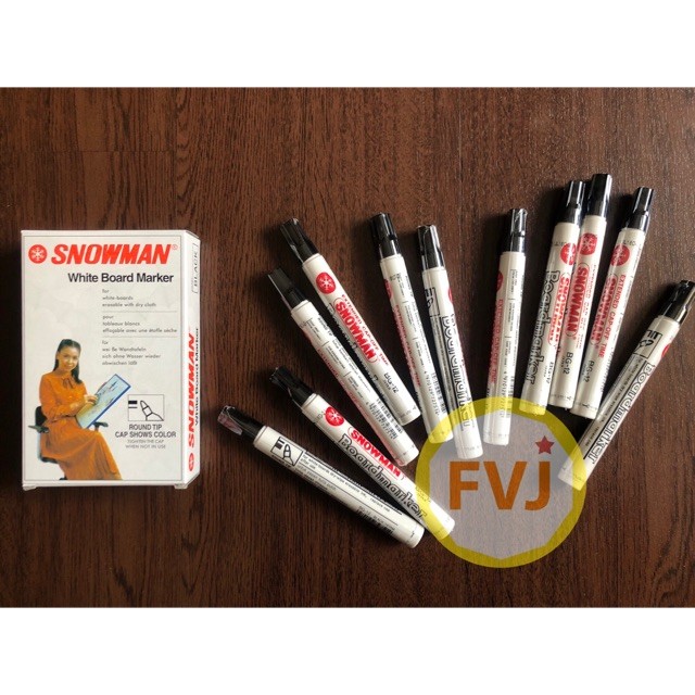 

1 lusin / 12 buah - Spidol SNOWMAN non permanent / spidol Whiteboard - Terbaik Original Bisa COD