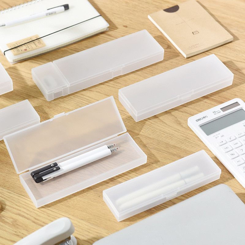 

Japan Transparent Mujis Plastic Pens Box for School Pencil Case Extra Large Kawaii Pen Box Pencil Bag Stationery