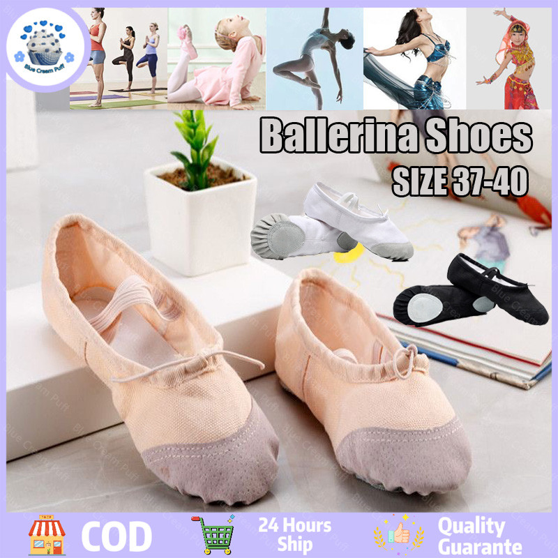 Sepatu tari anak-anak perempuan berlatih sepatu cakar kucing bagian bawah yang lembut sepatu tari be