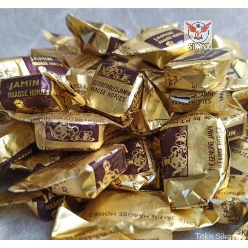 

100pcs permen Jamin kopi Haagse hopjes, aneka rasa swberi, lemeon, apel,blckcurant