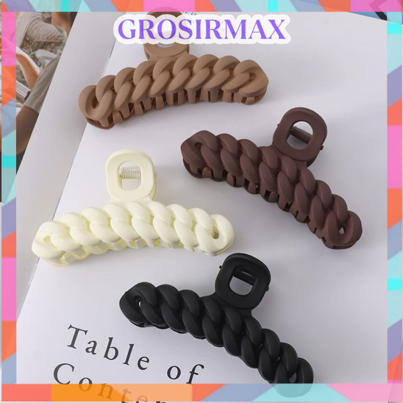 COD Makassar Jepit Rambut Korea / Dewasa Jedai Model Kepang / Jepit Motif Rantai Hair Claw Clip / Je