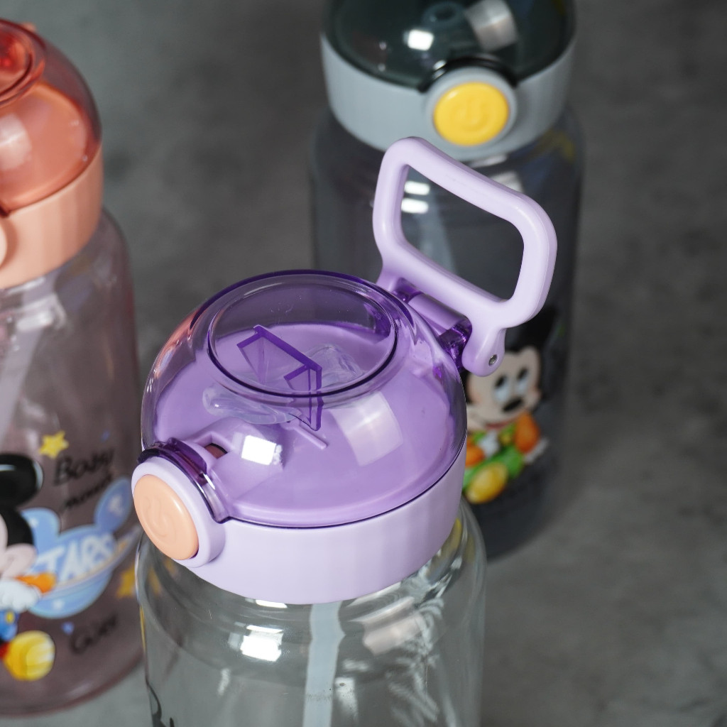 BOTOL MINUM ANAK KARAKTER MODEL SEDOTAN TEMPAT MINUM DENGAN PEGANGAN DAN TUTUP