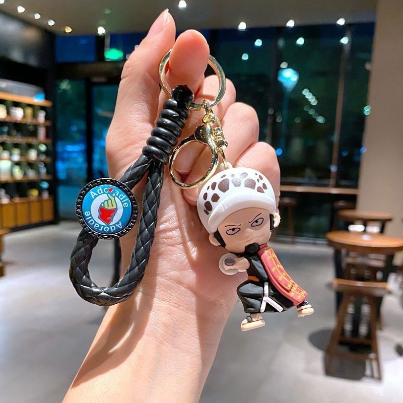 Kelas atas Gantungan Kunci One Piece Luffy Zoro Chopper Sanji Gantungan Kunci Motor Mobil Tas Keycha